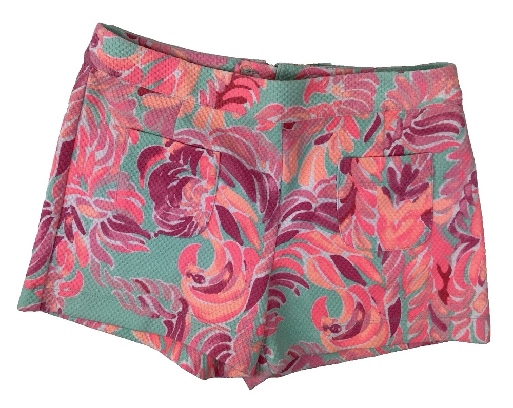 Lilly Pulitzer Alycia Shorts Women's Size 4 Poolside Blu Love Birds Floral NWT